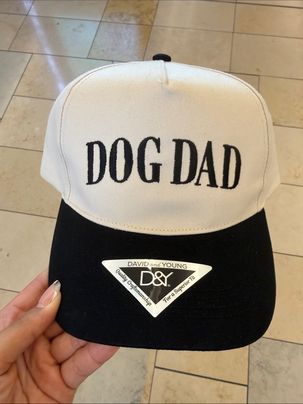 David and Young White and Black DOG DAD Baseball Cap